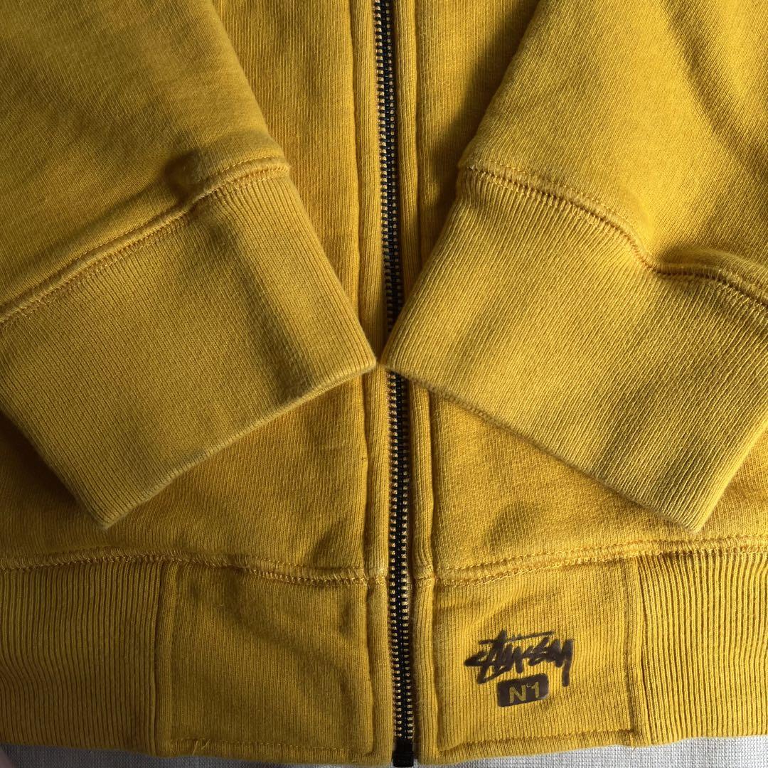 “ジップアップ” old stussy Reverse Weave パーカー 黄 画像4
