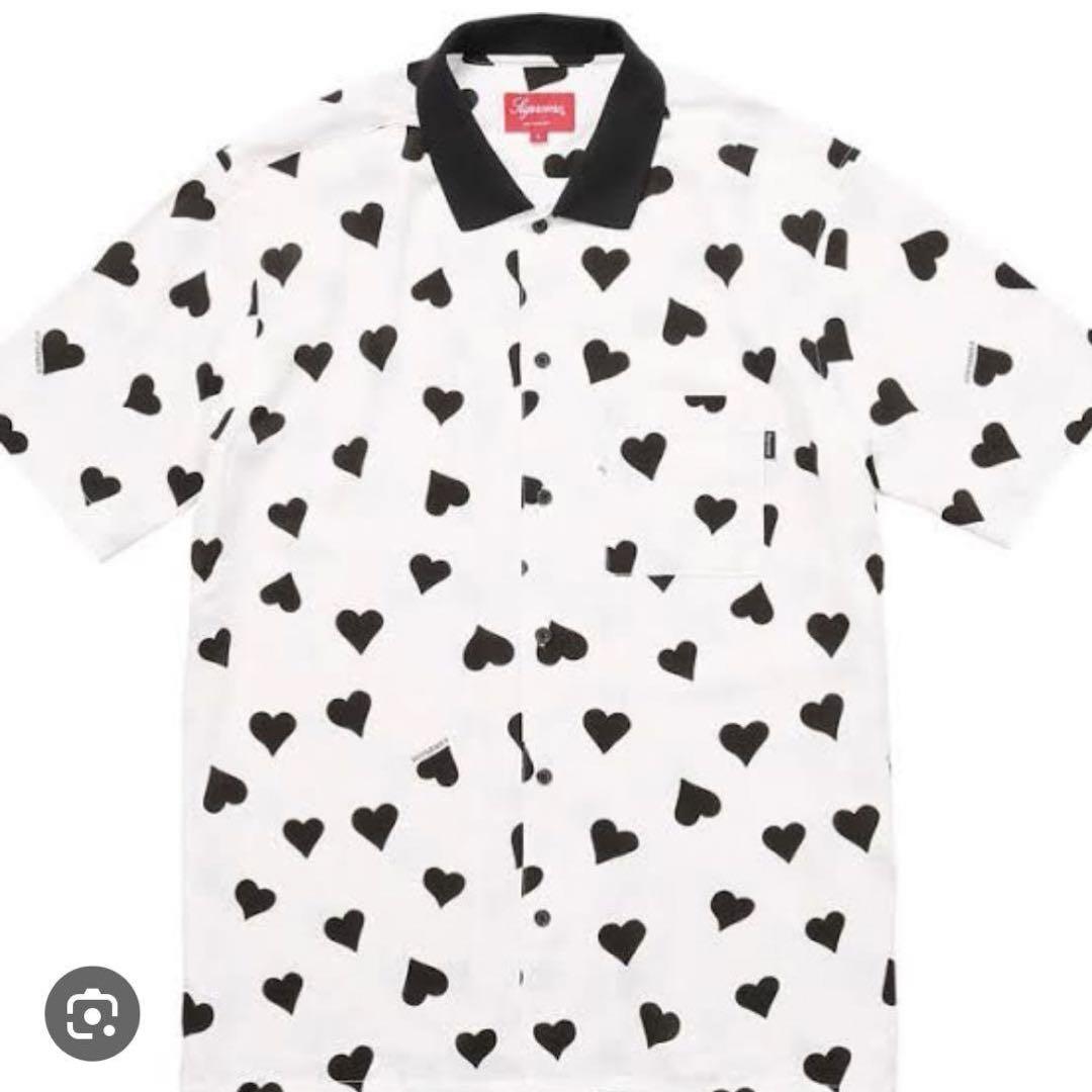 トップス値下げ交渉受け付けます♪supreme rayon Heart シャツ　ホワイト