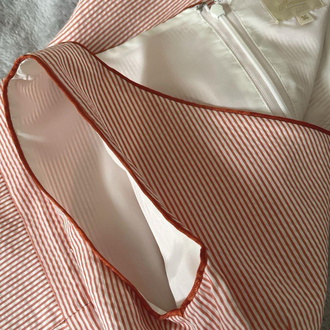 美品ハリス ストライプ ノースリーブワンピース - メルカリ