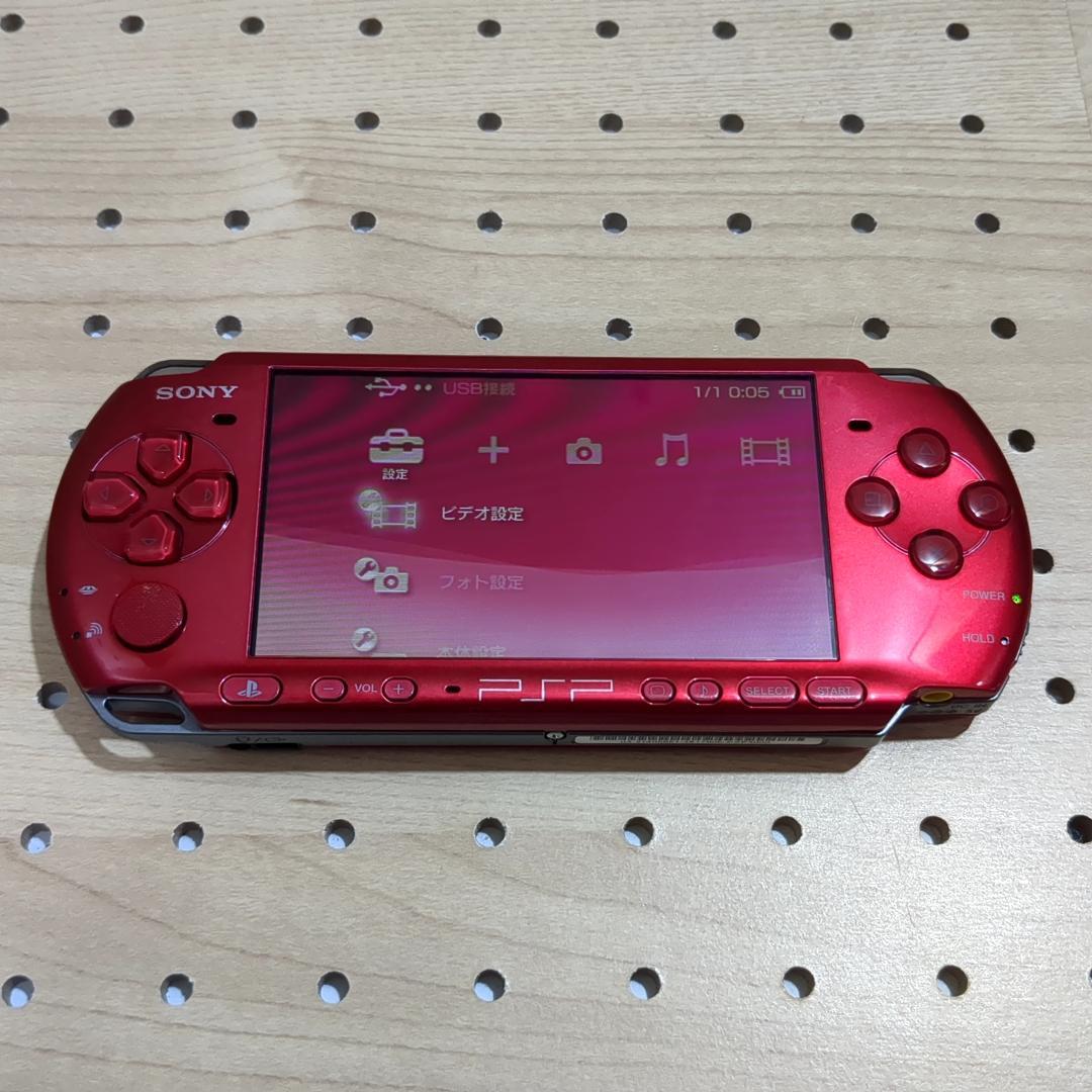 美品 動作品 / 点検・整備済み psp3000 本体 ラディアント・レッド