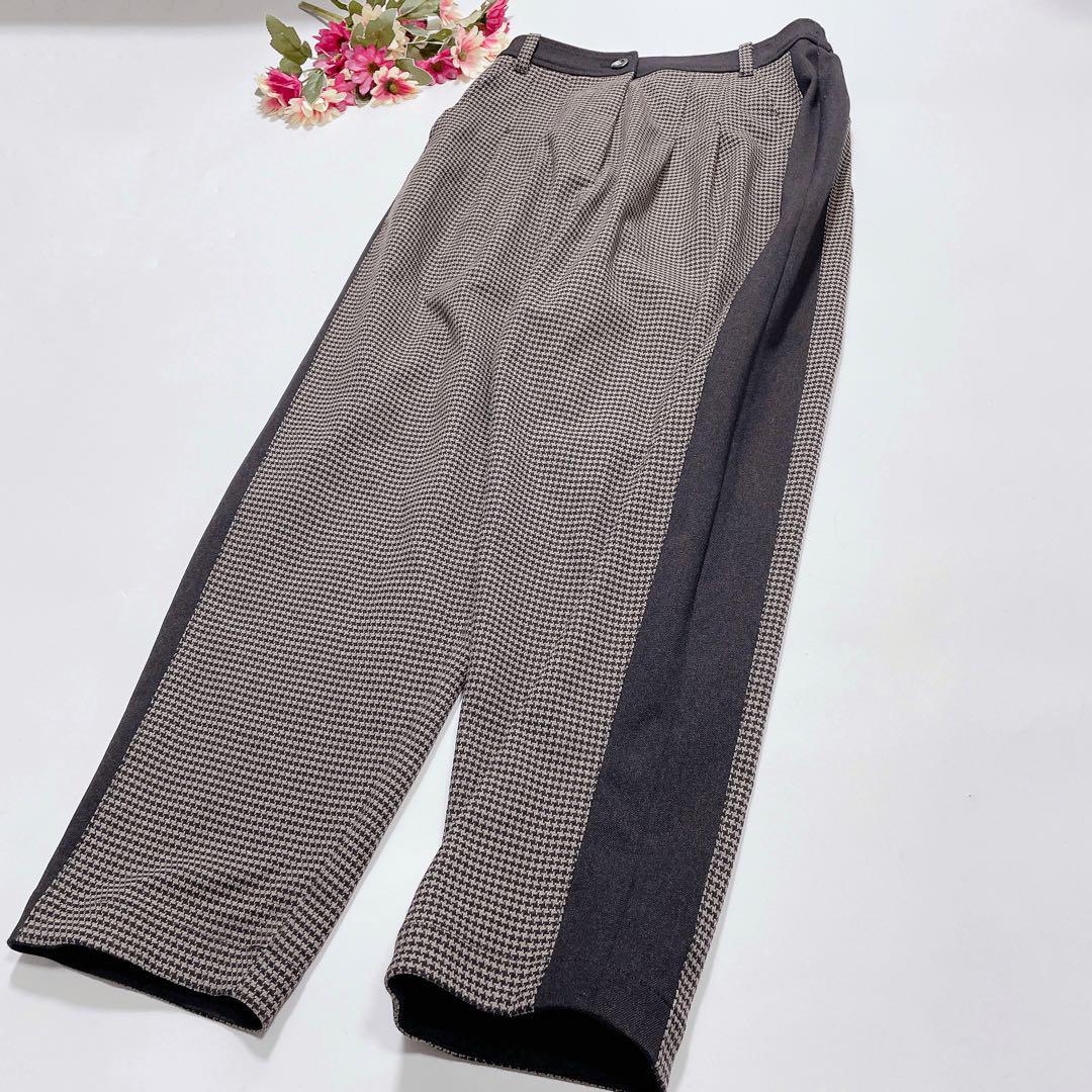 ずっと気になってた 美品】センソユニコ andhuë ワイドパンツ ガンクラブチェック 38 パンツ