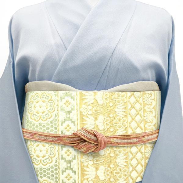 袋帯 京都 西陣 金華山織 金糸 クリーム色 華文 松竹梅 新古品