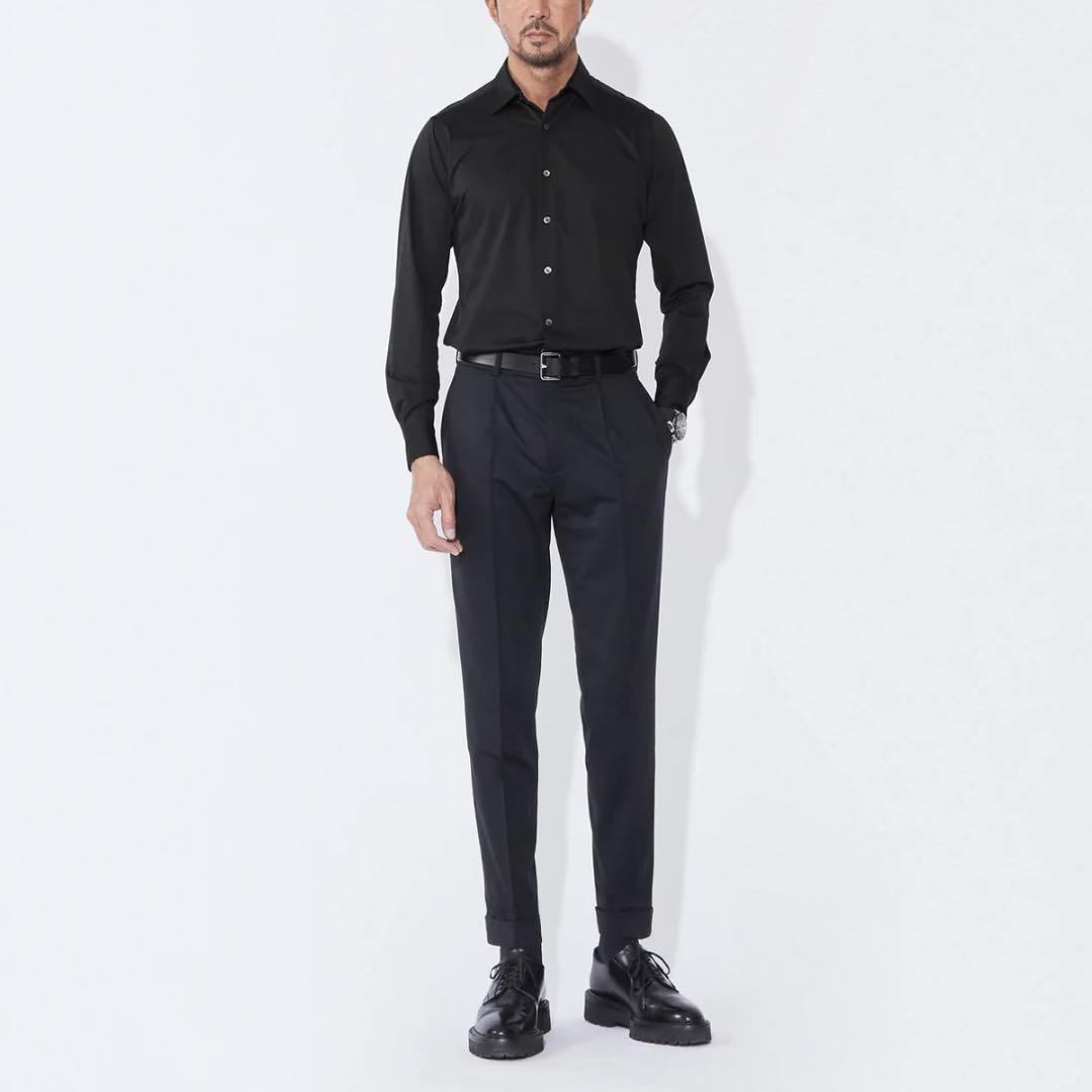 MOVB ジャストフィット セミレギュラーカラーシャツ Black 46