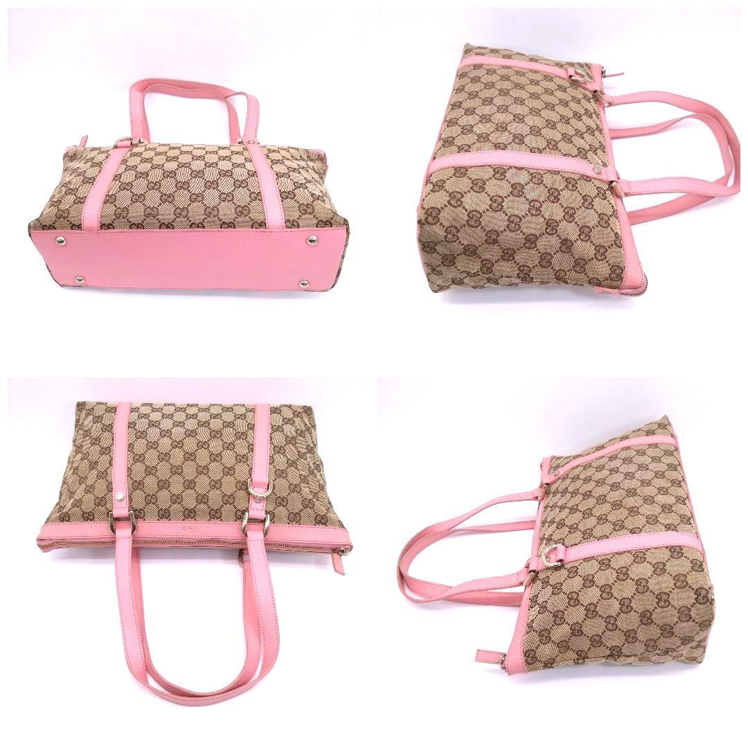 【美品】GUCCI グッチ トートバッグ GG柄 ピンク レザー 141479 美品】GUCCI グッチ トートバッグ GG柄 ピンク レザー 141479