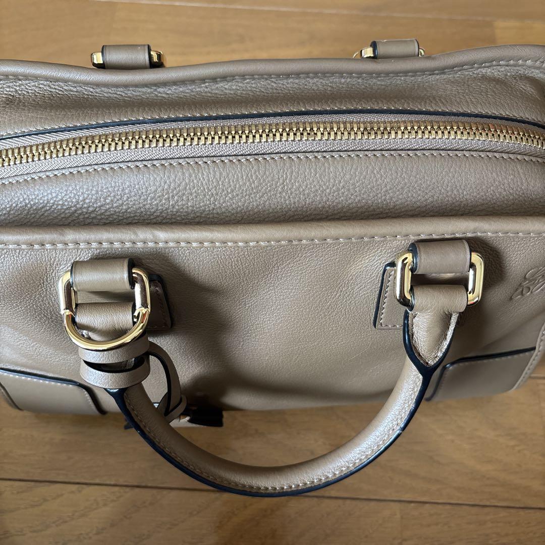 LOEWE ロエベアマソナ28 ハンドバッグ　ブラウンべージュ