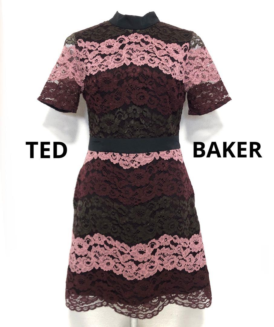 【美品】テッドベーカーTED BAKER フラワープリント ラダーレース ドレス 60697552b_b_10_215.jpg
