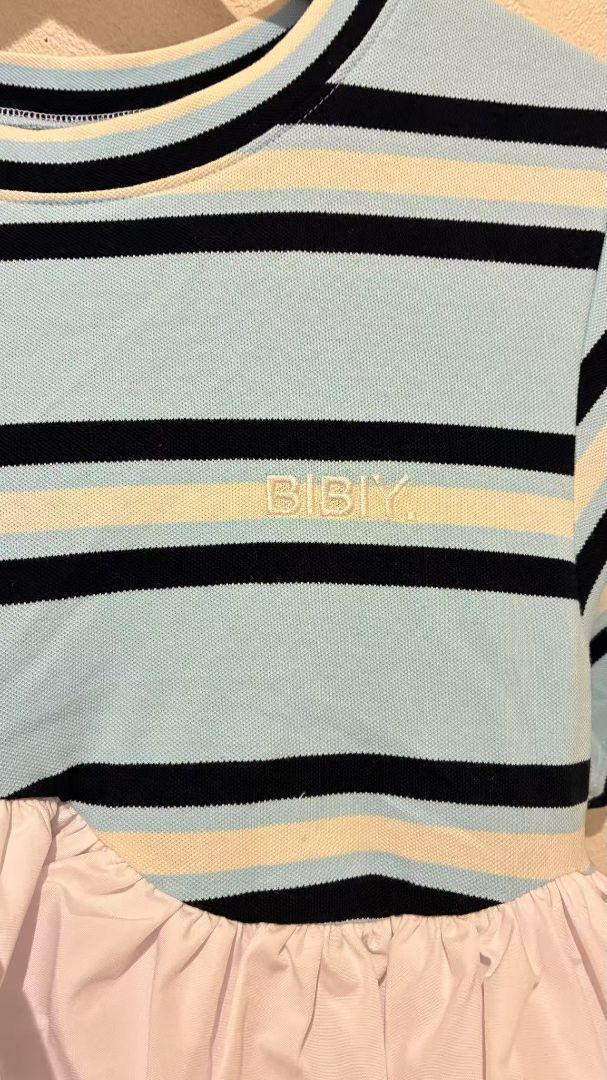 bibiy ストライプ フリル Tシャツ ブルー - メルカリ