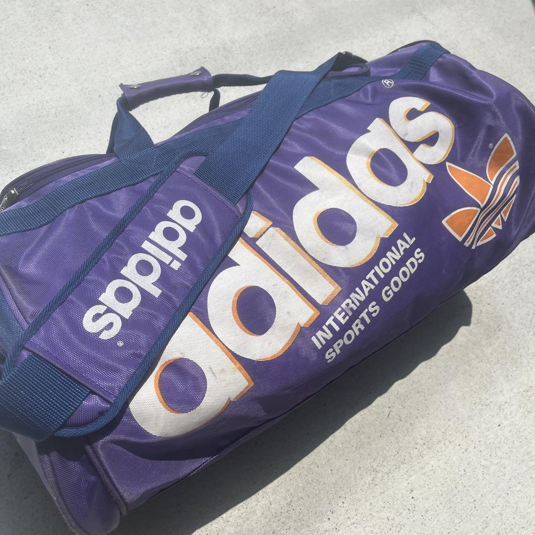 adidas アディダス　ヴィンテージ　ボストンバッグ　トレフォイル　大型　紫