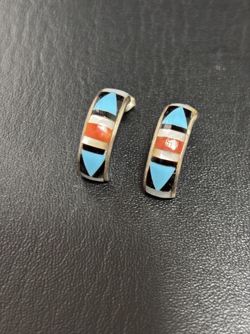 インディアンジュエリー ズニ族 フープ ピアス