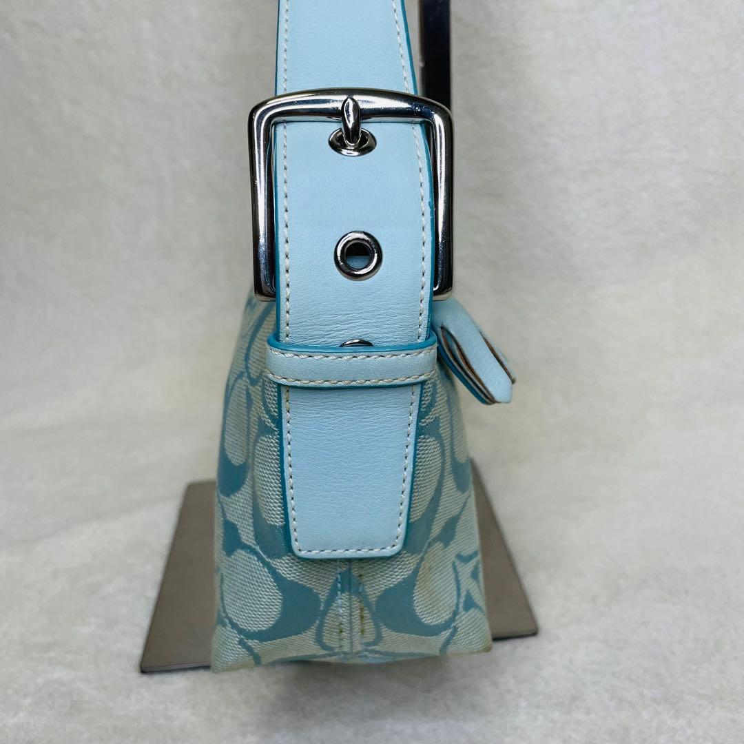 COACH コーチ ワンショルダーバッグ アクセサリーポーチ ライトブルー 水色