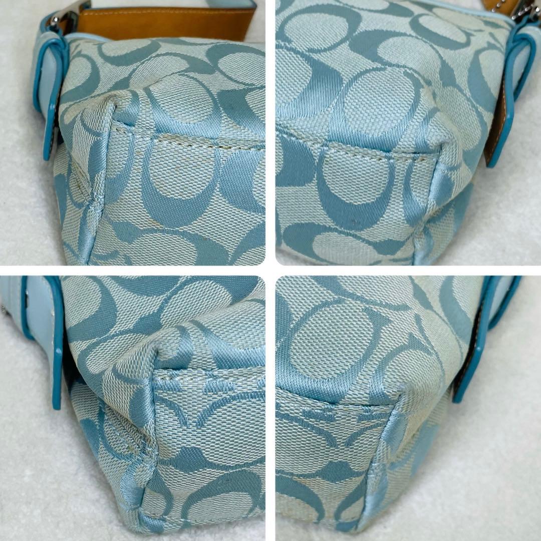 COACH コーチ ワンショルダーバッグ アクセサリーポーチ ライトブルー 水色