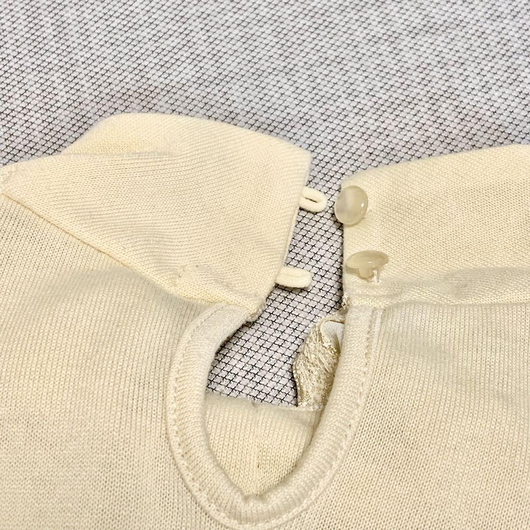 MAX80%OFF／セール開催中 axes 姫 生成り ハイネック長袖 カットソー ビッグリボン femme トップス