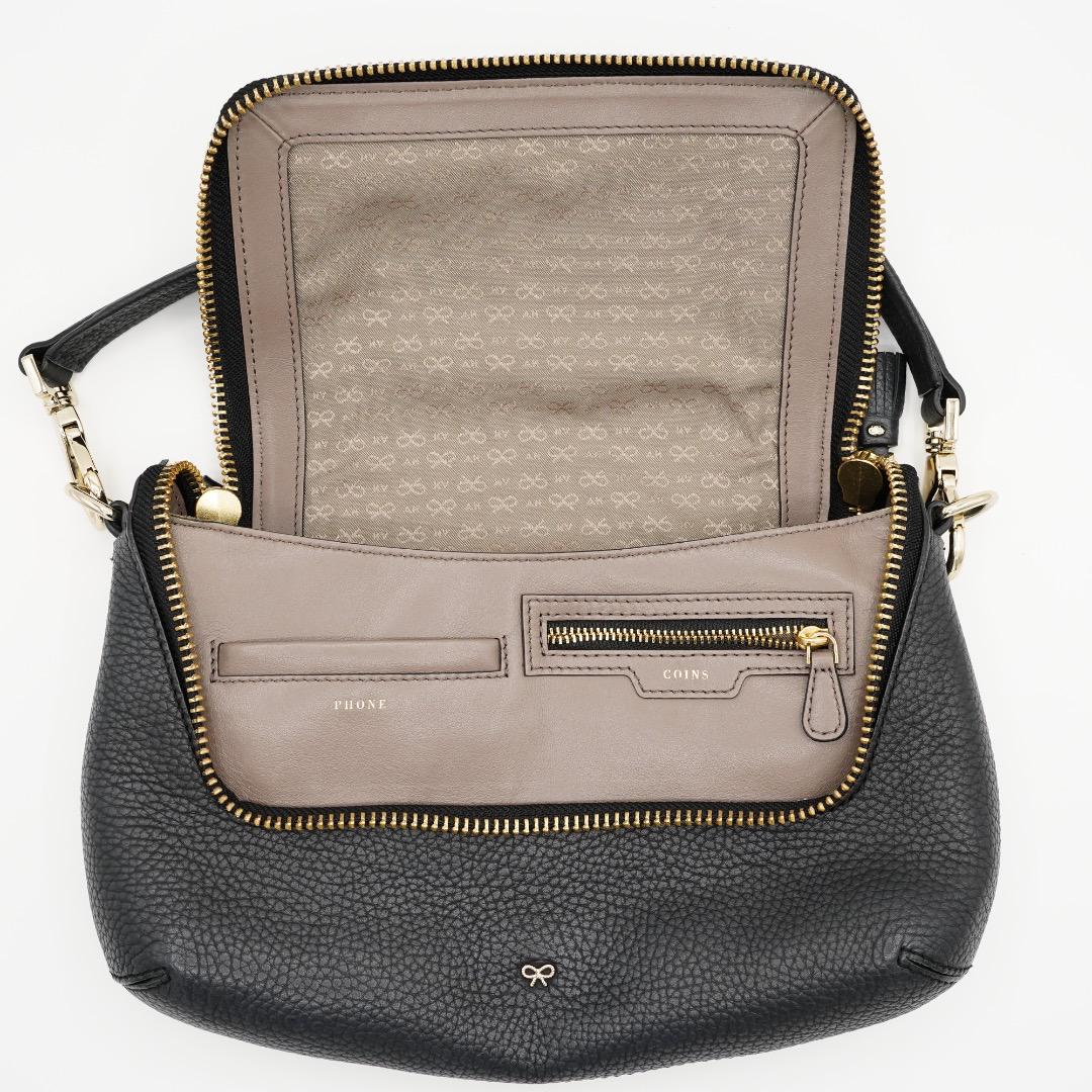 ANYA HINDMARCH ショルダーバッグ レザー ブラック