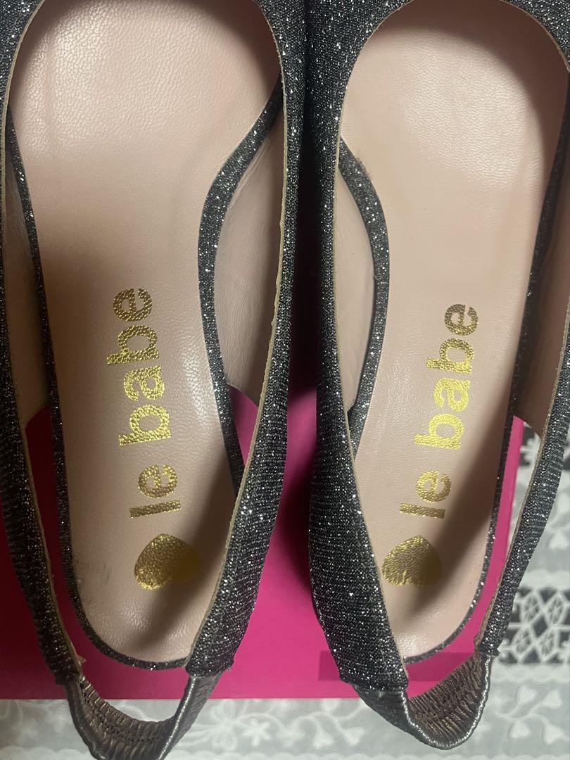 ◉未使用◉le♡babe レバーべ ラメ バックストラップサンダル