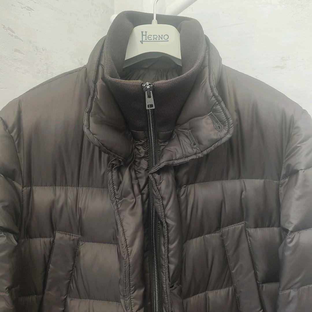 HERNO ヘルノ ダウン ロングコート 軽量 ブラウン Lサイズ リブ襟 HERNO ヘルノ ダウン ロングコート 軽量 ブラウン Lサイズ リブ襟