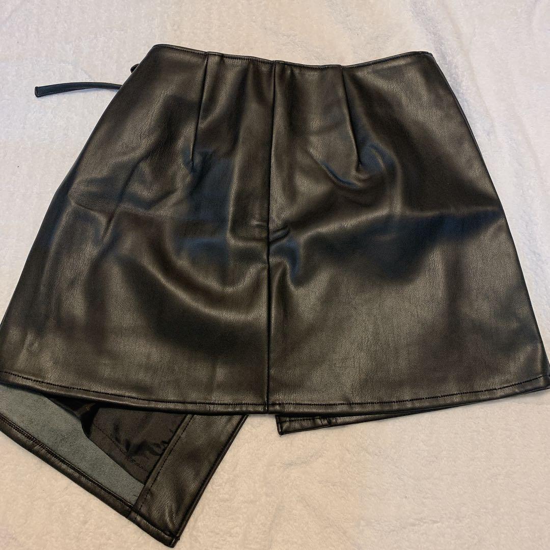 スカート DICH HENDERSON VEGAN LEATHER WRAP SKIRT