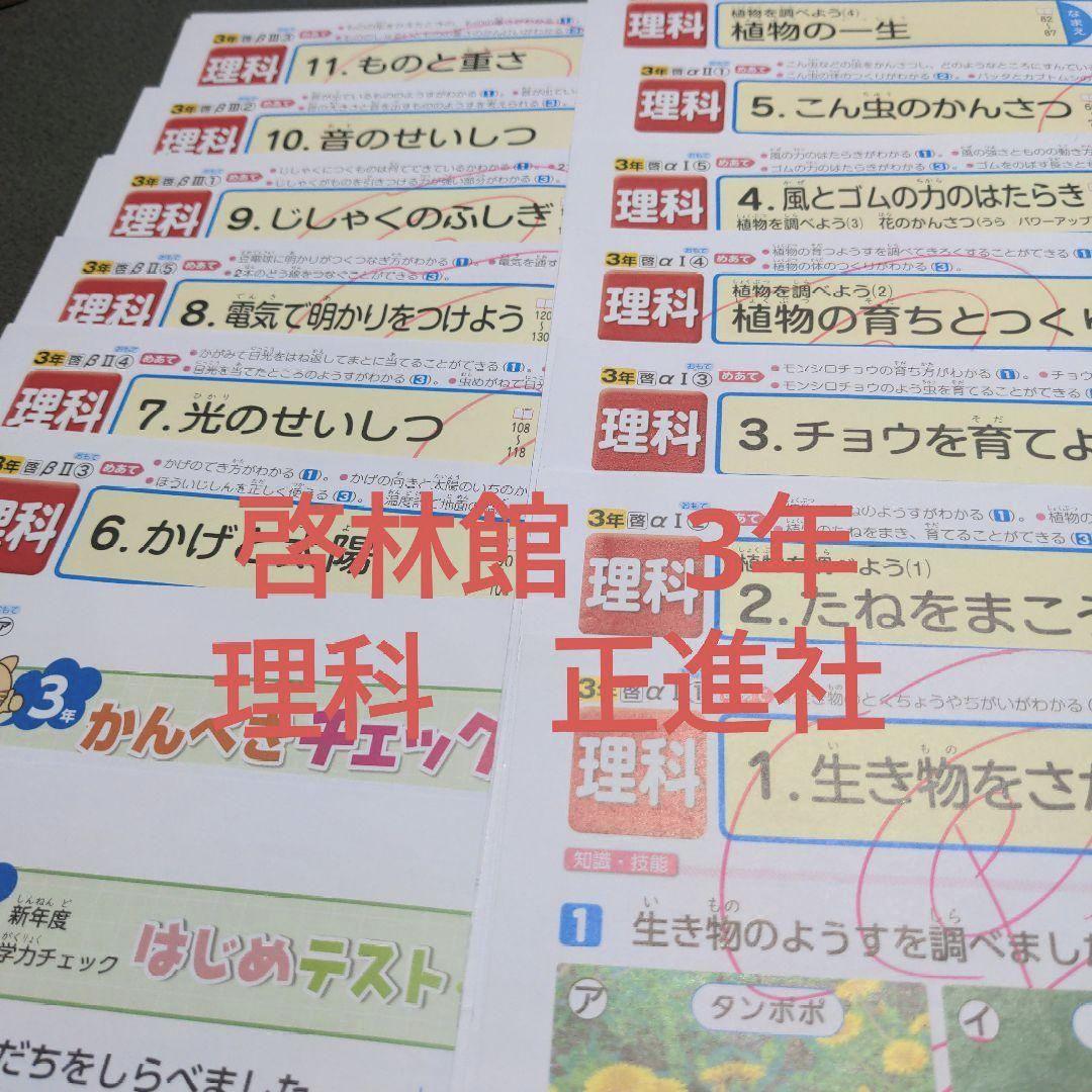 ファッションの 最新版 正進社 啓林館 3年 理科 テスト問題用紙 カラーテスト 語学・辞書・学習参考書