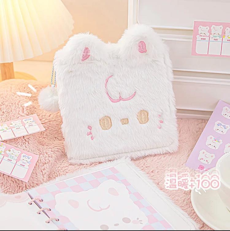 b 猫ネコバインダーシステム手帳日記メモ帳ふわふわかわいい