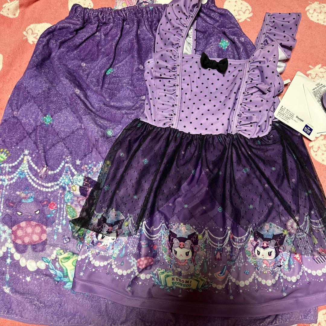 しまむら　エコネコ　クロミ　水着　ラップタオル　プールバッグセット