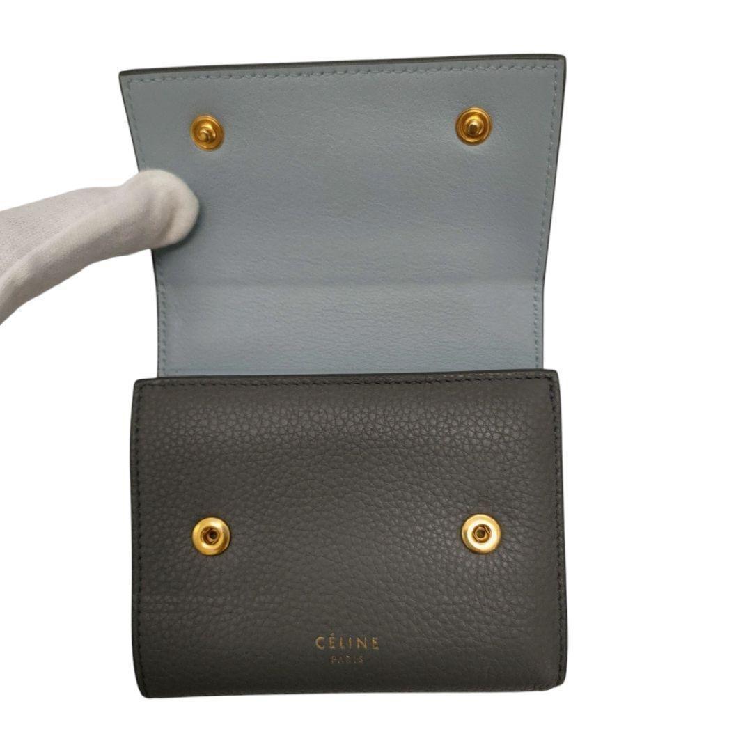 セリーヌ スモールフォールデットマルチファンクション グレー ライトブルー セリーヌ スモールフォールデットマルチファンクション グレー ライトブルー