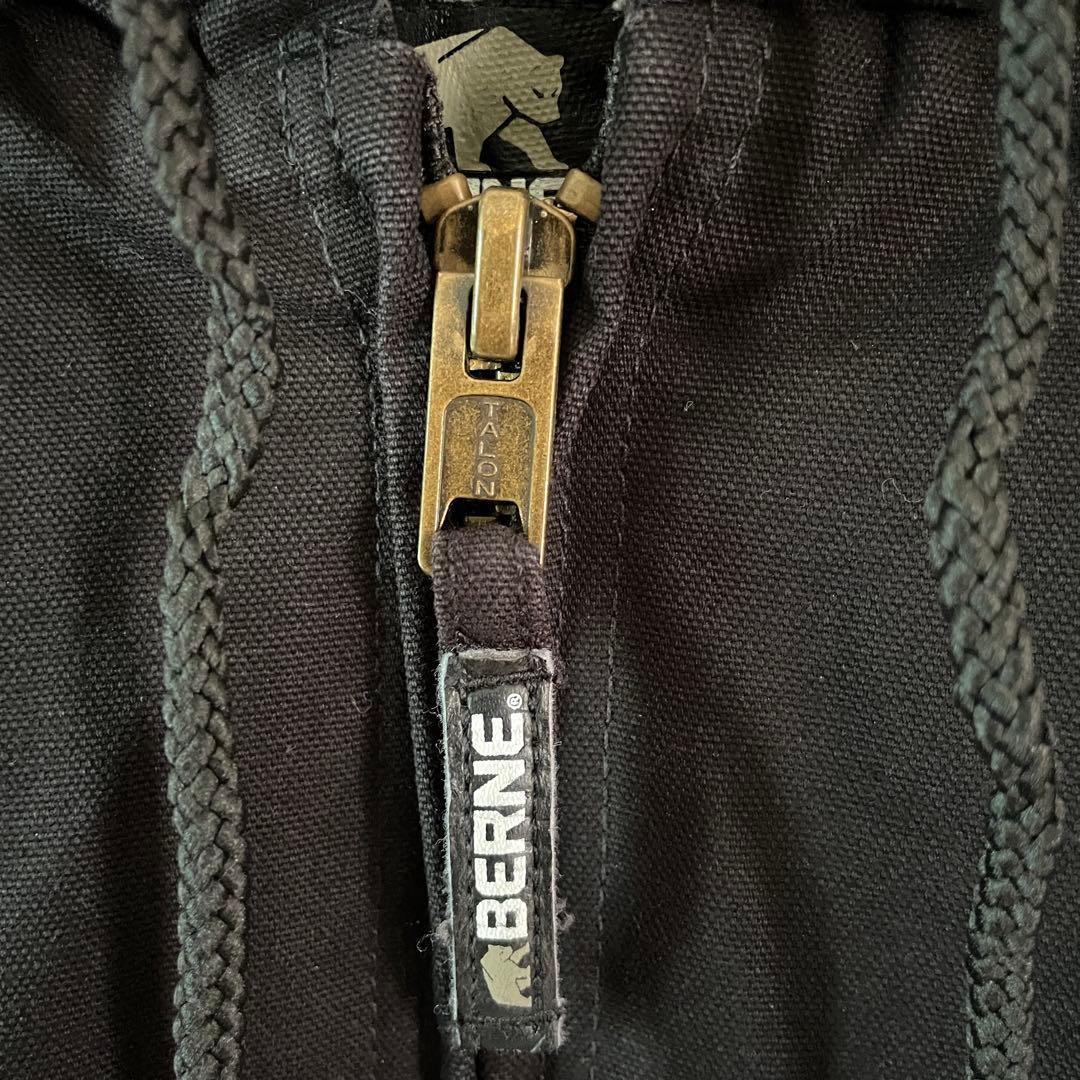 BERNE アクティブジャケット 刺繍ロゴ 裏地フリース 黒 M BERNE アクティブジャケット 刺繍ロゴ 裏地フリース 黒 M