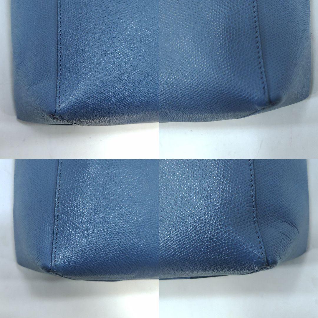 【美品・新ロゴ】セリーヌ バーティカルカバ 2way ショルダー レザー 青系