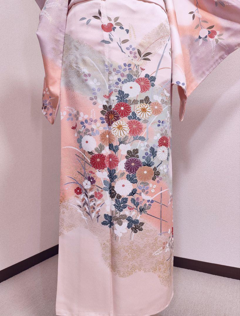 ❰6315❱ フルセット　訪問着 金駒刺繍　袋帯　帯締め　帯揚げ　正絹　着物