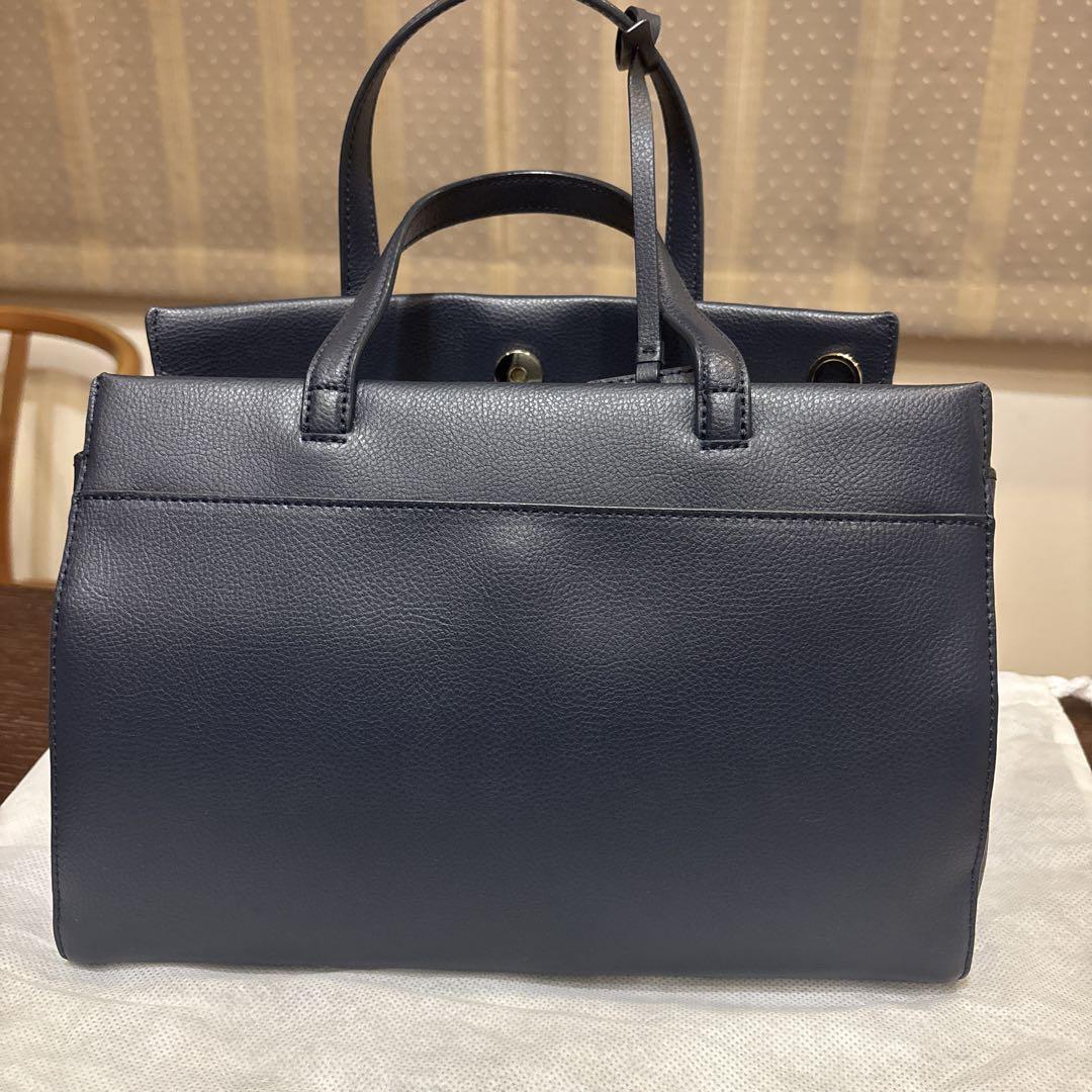 agnès b. ネイビー レザーショルダーバッグ