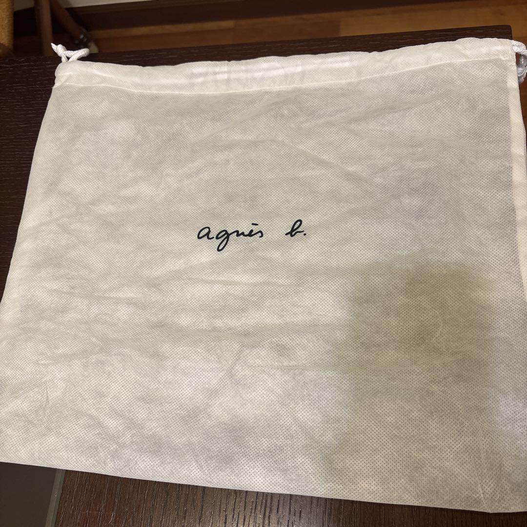 agnès b. ネイビー レザーショルダーバッグ