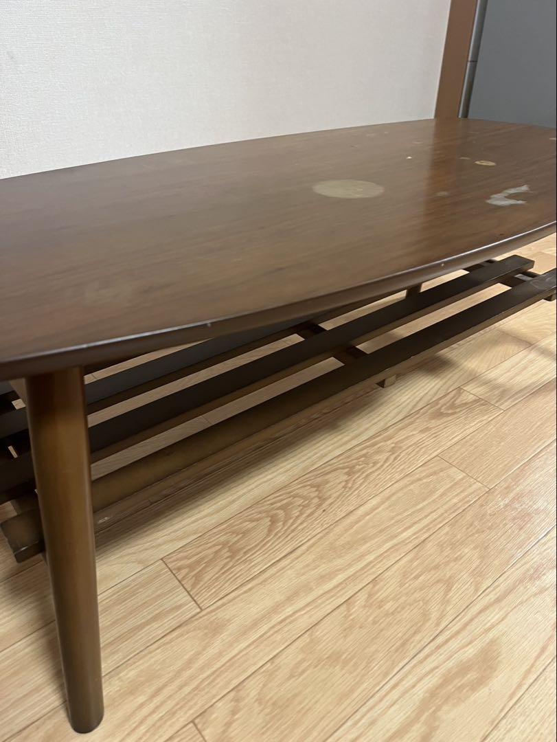 木製楕円形座卓 ダークブラウン - メルカリ