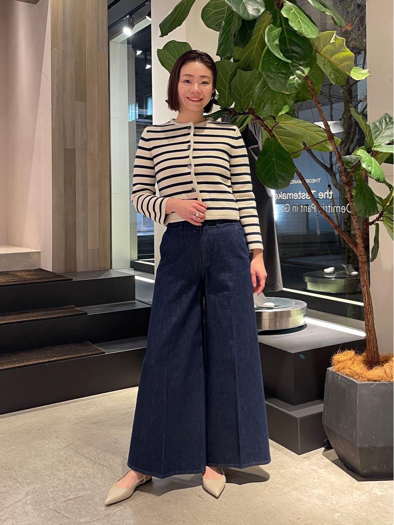 24SS 未使用 セオリー ウォッシャブル ニット ジャケット ボーダー 24SS 未使用 セオリー ウォッシャブル ニット ジャケット