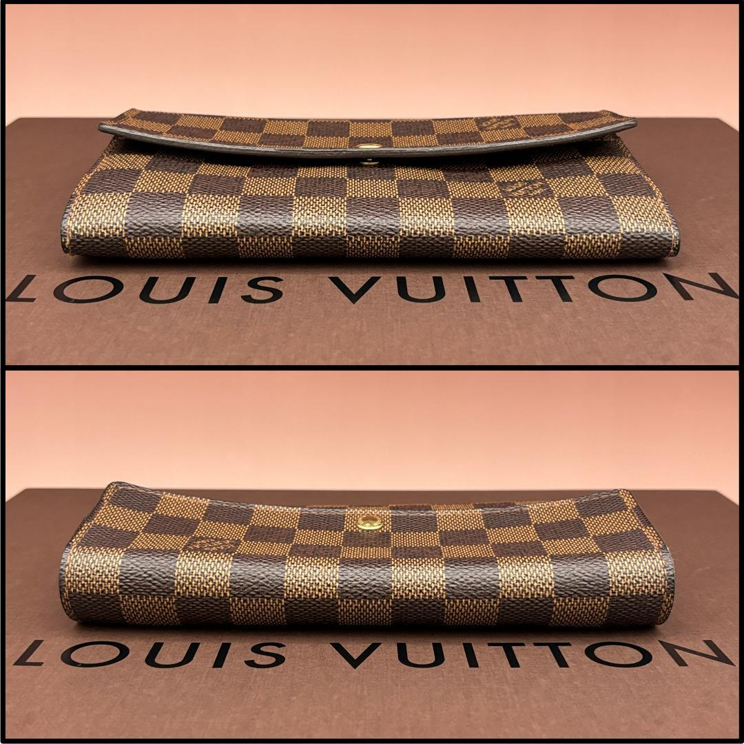極上美品★ルイヴィトン ダミエ エベヌ サラ 長財布 二つ折り財布 ブラウン 茶 LOUIS VUITTON - ルイヴィトン ダミエ エベヌ ポルトフォイユ