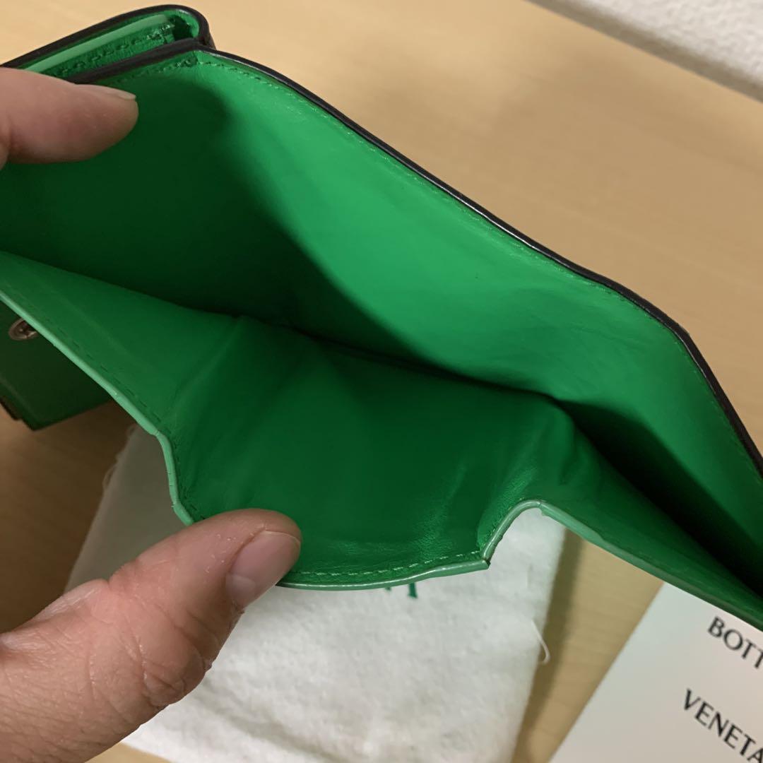 ボッテガ ヴェネタ 三つ折り 財布 グリーン