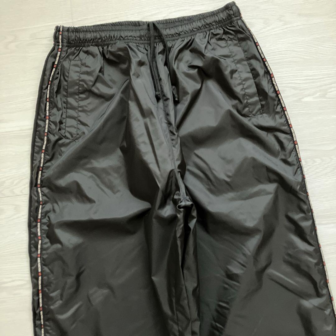 美品00s極太 ECKO ロゴテープ 裾絞りドローコード付きバギーナイロンパンツ