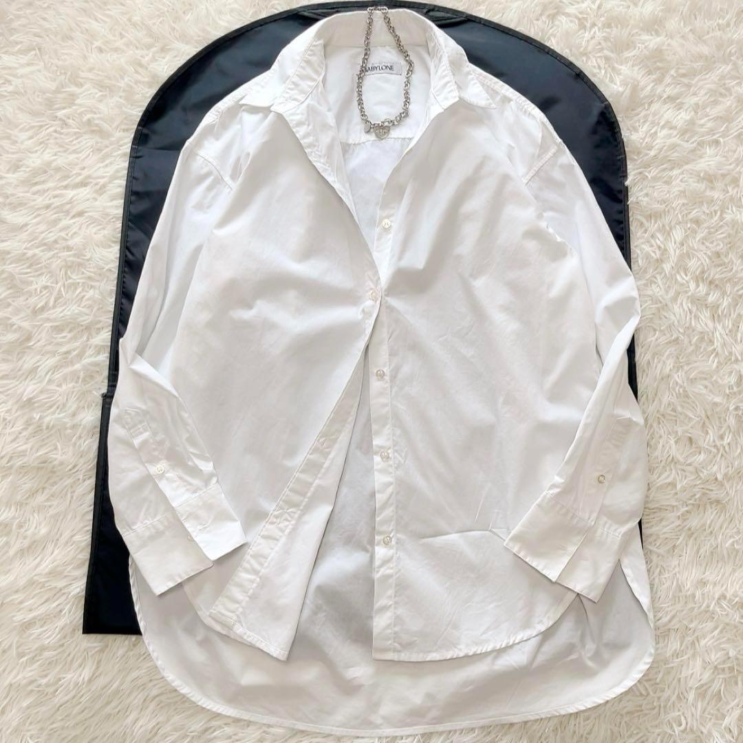 近年モデル♡ BABYLONE ベーシックコットンシルクシャツ 長袖 白