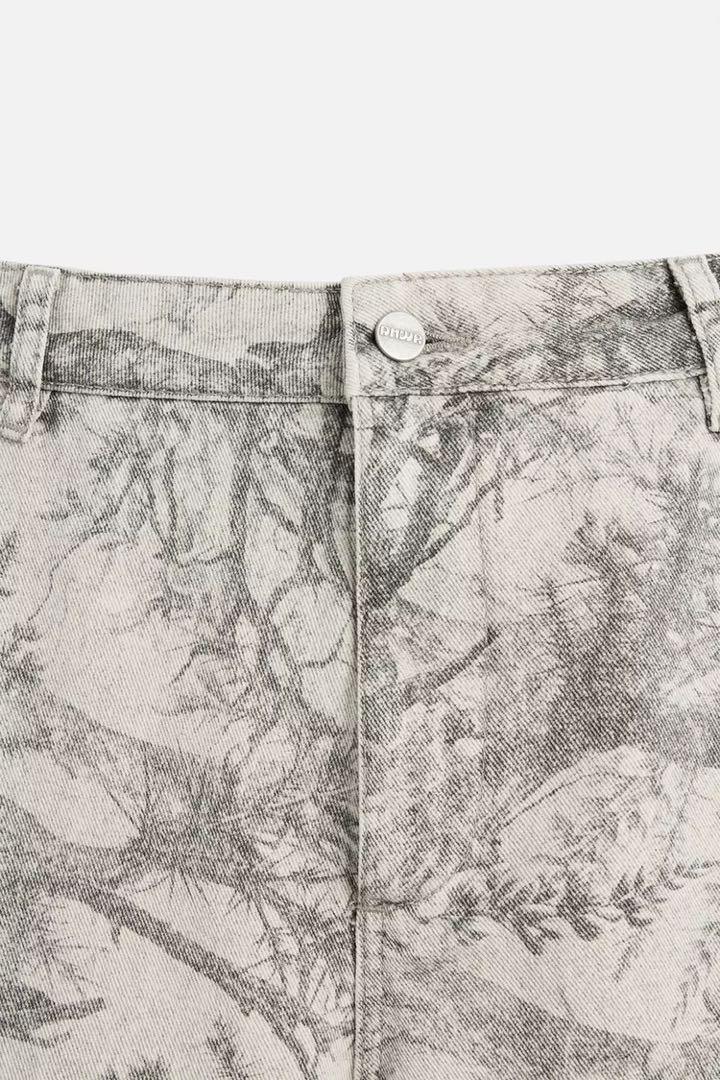 zara ザラ アブストラクトプリント カーペンターパンツ EU40