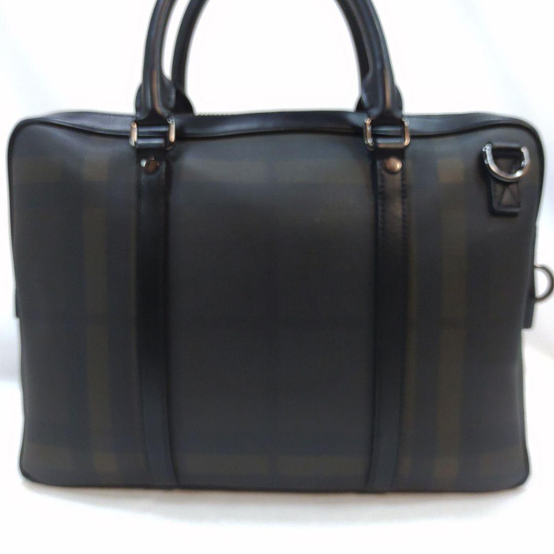 【美品】バーバリー ビジネスバッグ 2way ショルダー レザー チェック