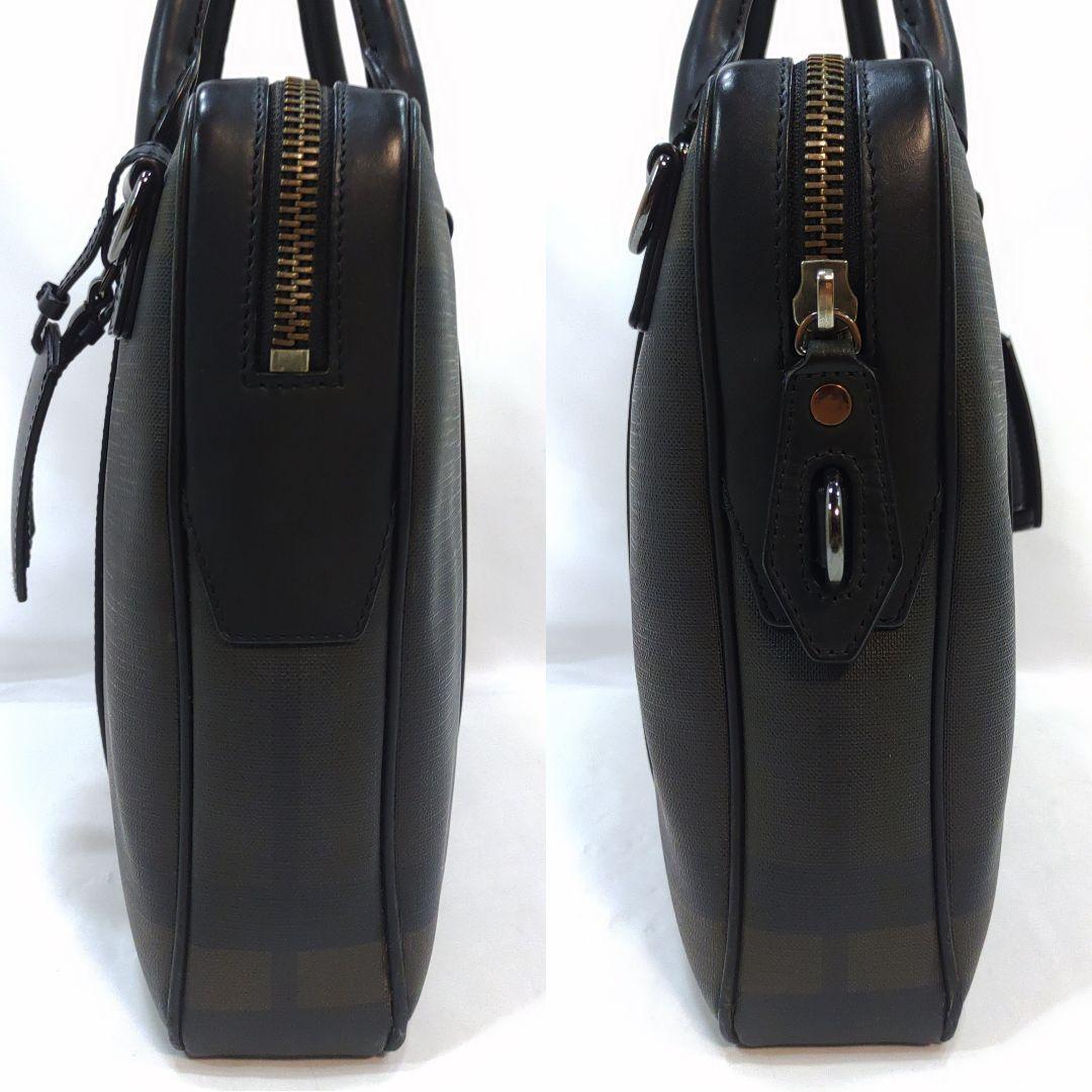 【美品】バーバリー ビジネスバッグ 2way ショルダー レザー チェック