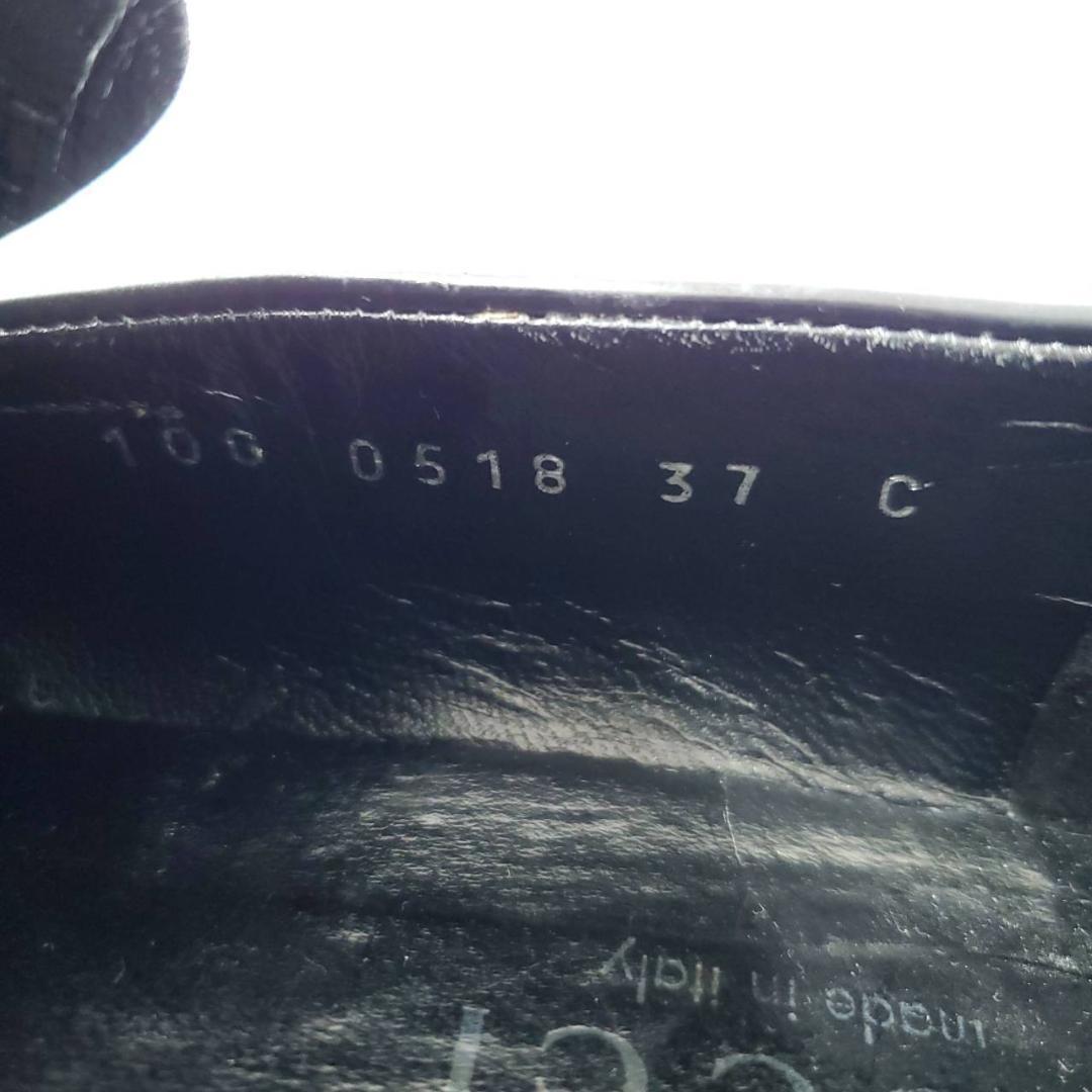 グッチ　スクエアトゥ　ビットローファー　金具　本革　レザー　EU37　ブラック