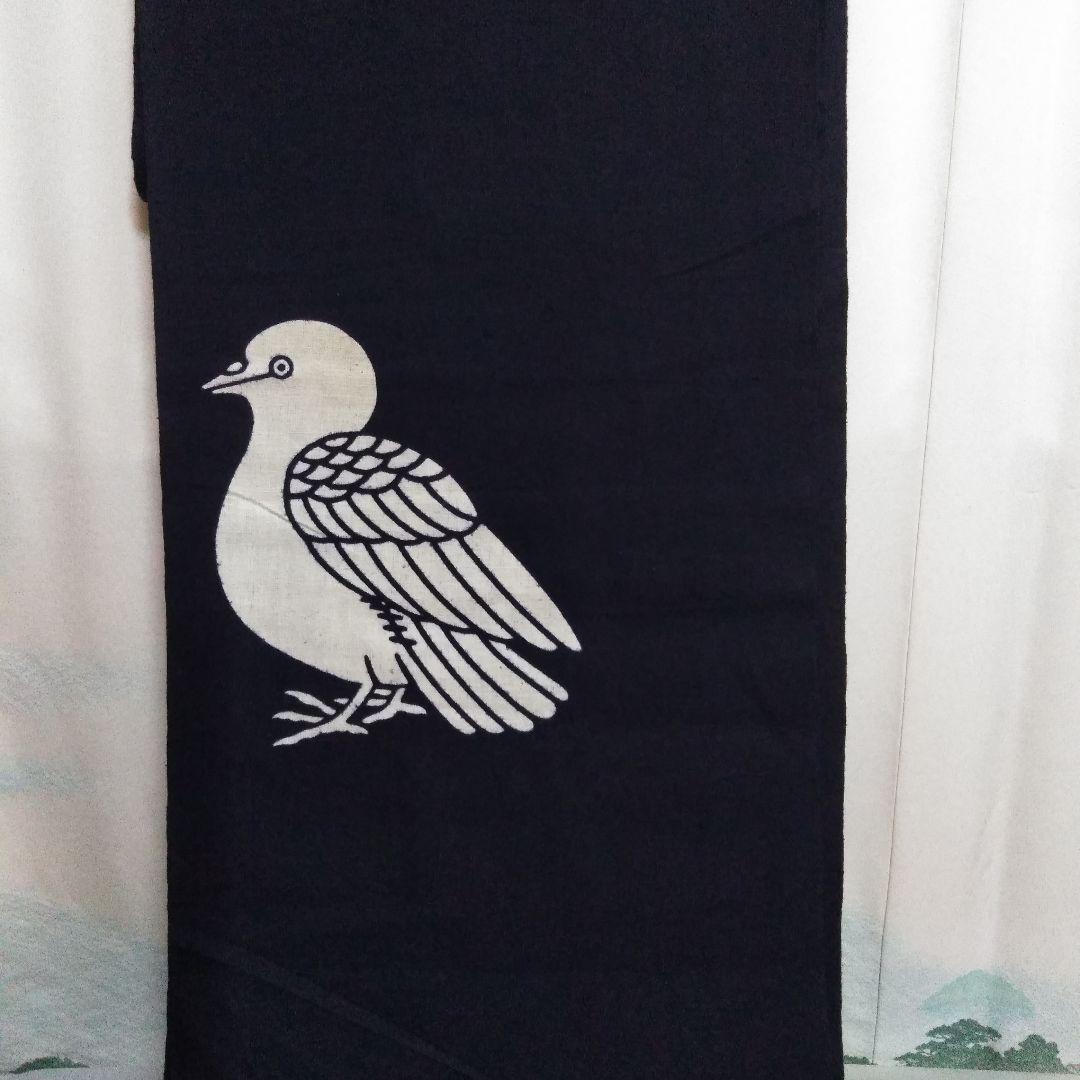 のれん　鳩幕　綿生地　リメイク