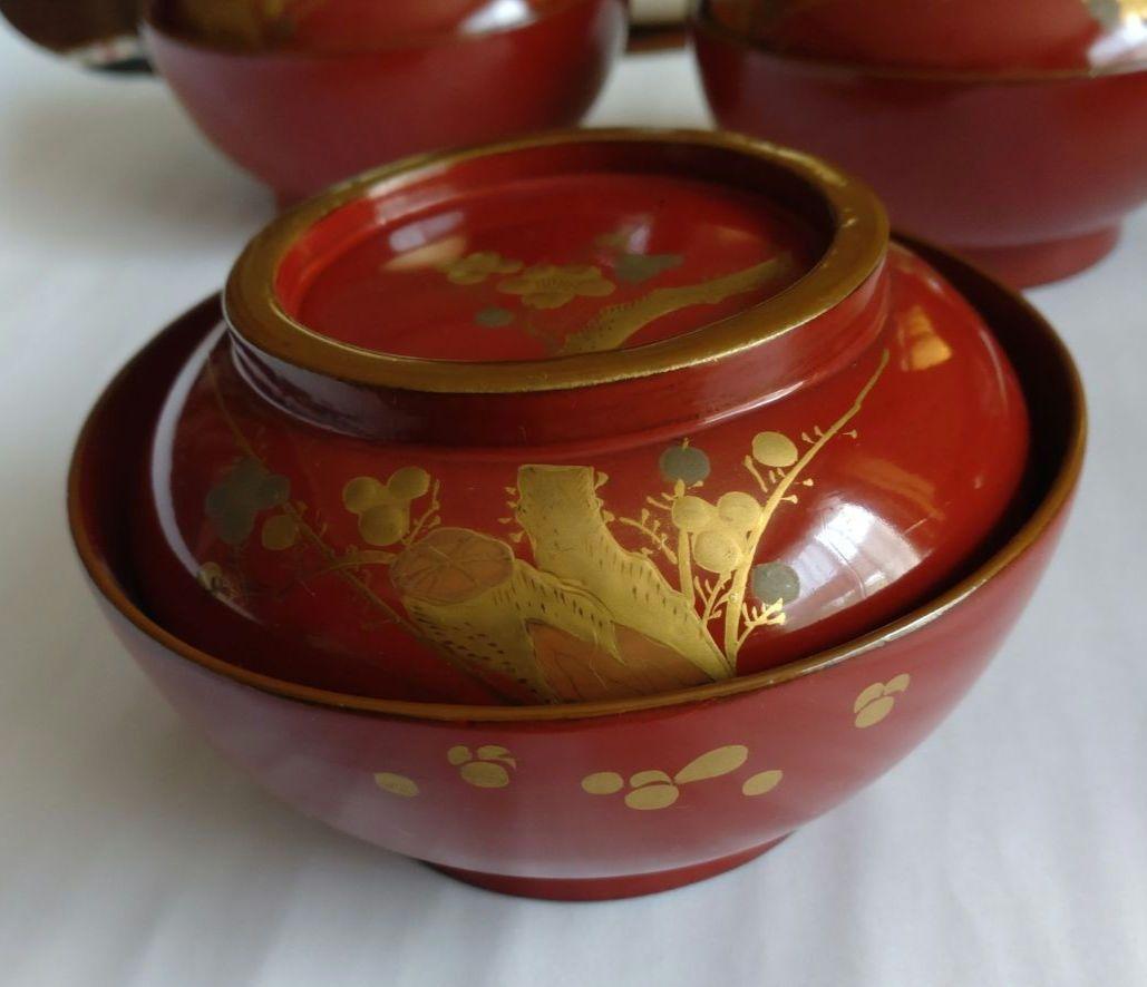 漆器　蓋つき椀　骨董品　アンティーク
