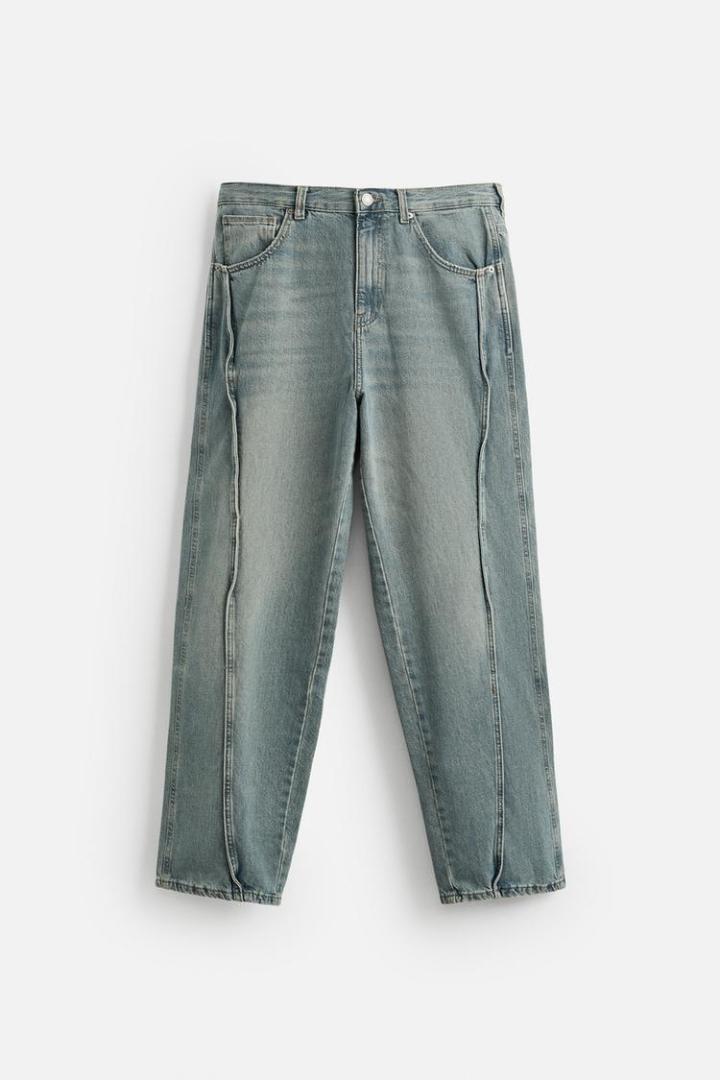 ZARA ザラ ステッチ入りバギーフィットジーンズ EU38 JP30 完売