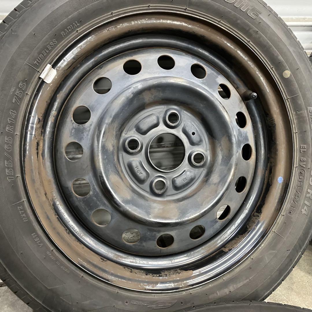 【送料0円】 3412】21/22年 スペーシア ネクストリー BS 155/65R14 タイヤ・ホイール