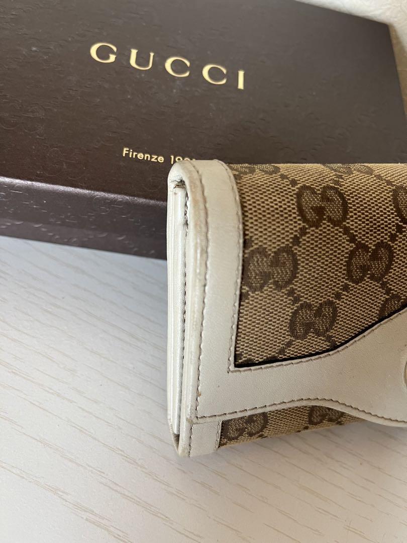 GUCCI GGパターン 長財布 ベージュ/ホワイト