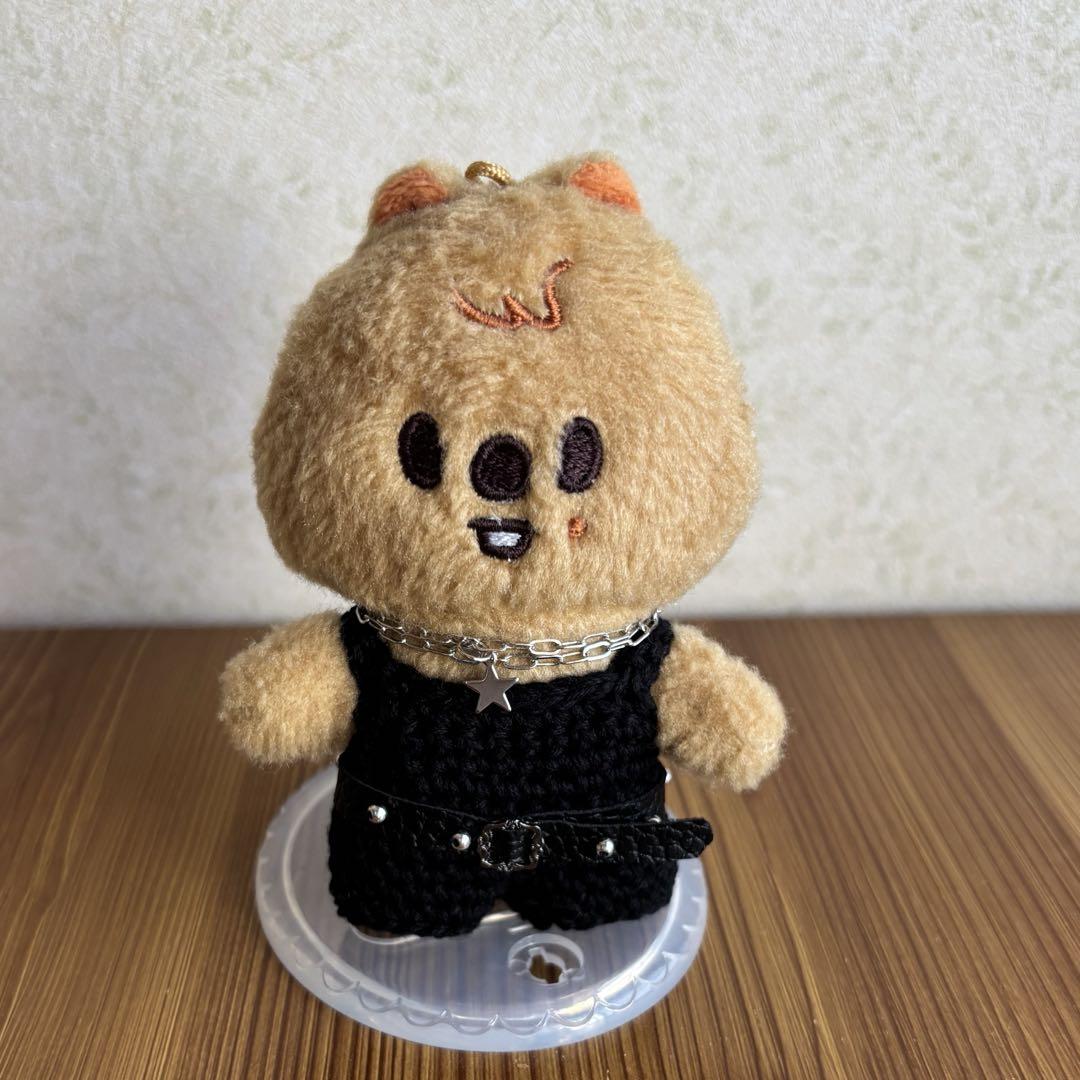 na　skzoo10cmぬいぐるみ用　ニット帽　サロペット　4点