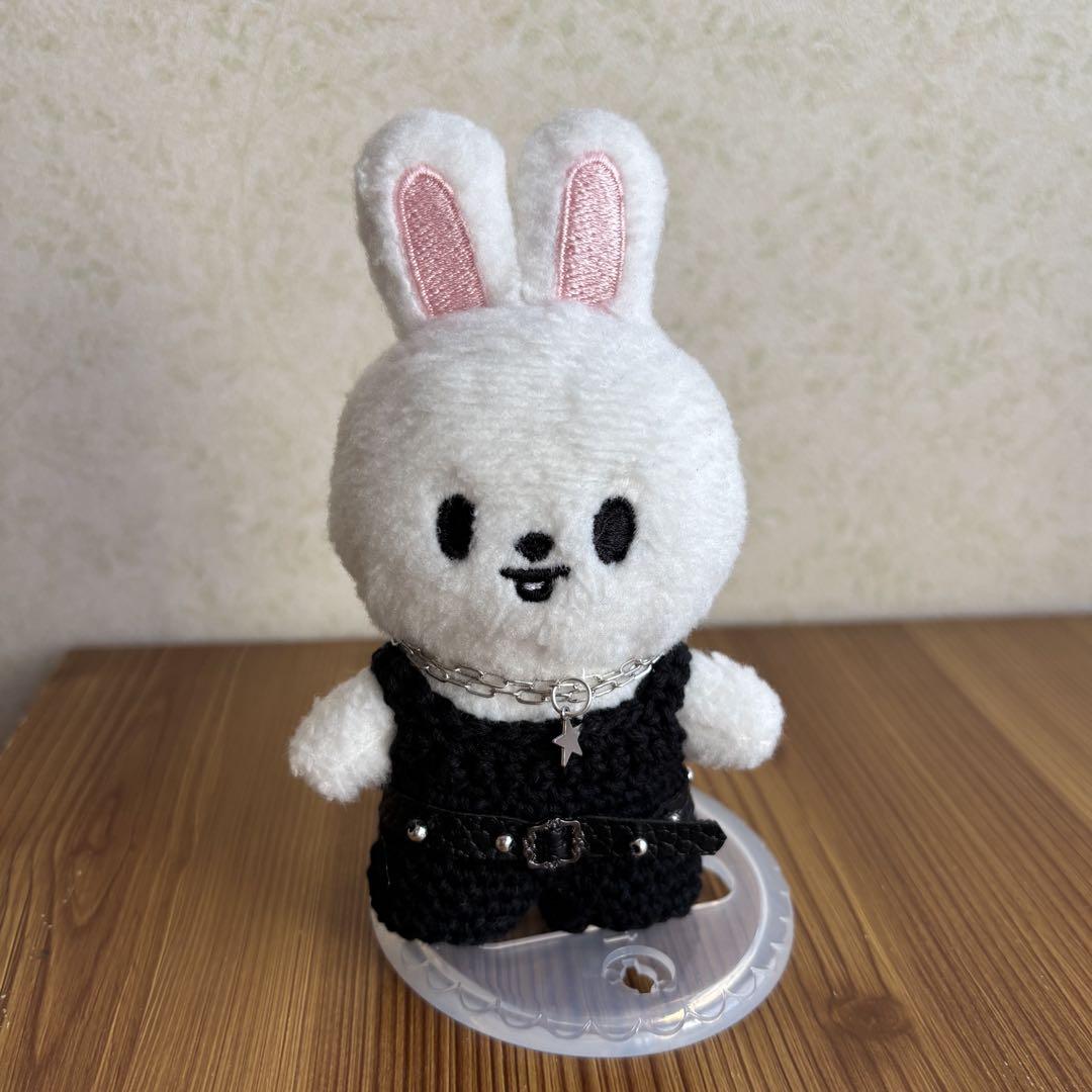 na　skzoo10cmぬいぐるみ用　ニット帽　サロペット　4点