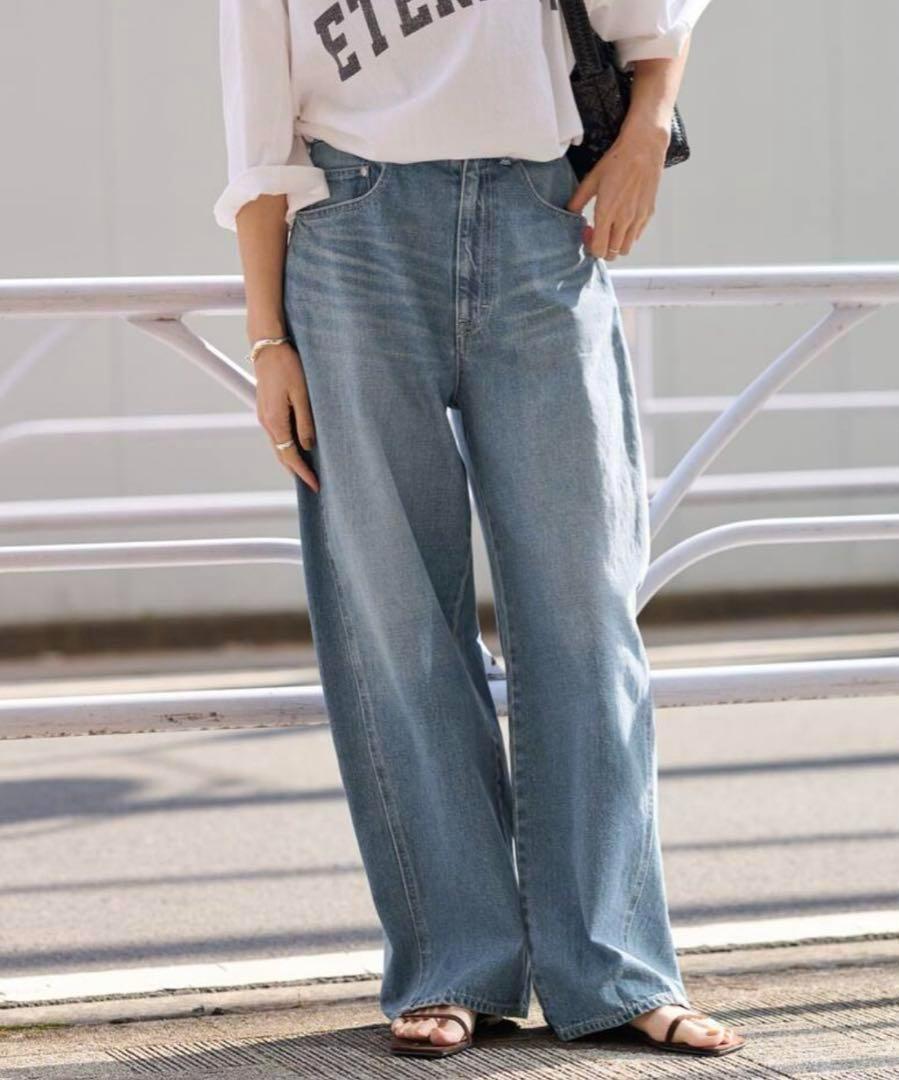 《新品24SS》FRAMeWORK ≪追加≫denim カーブパンツ ブルー M