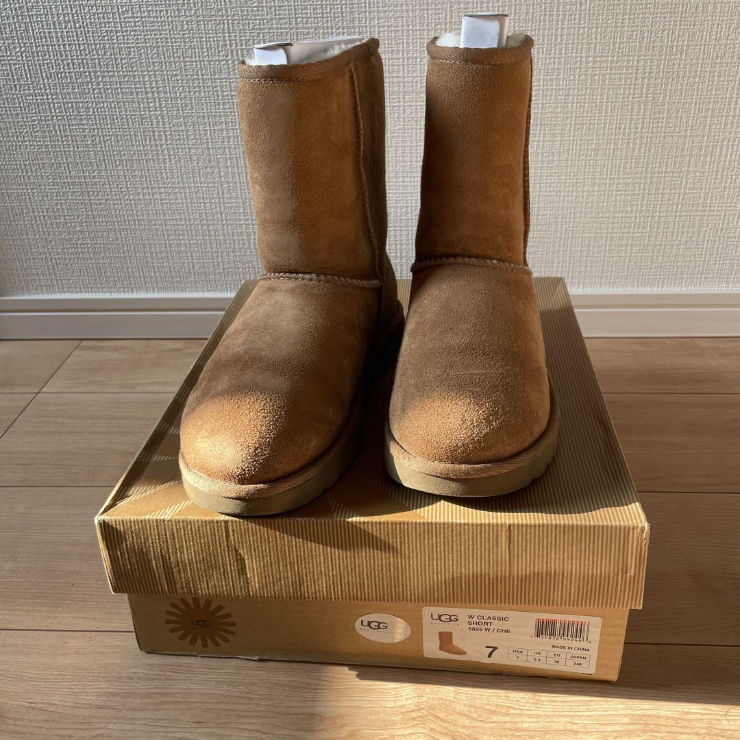 【美品】UGG australia CLASSIC SHORT ブラウン 24㌢