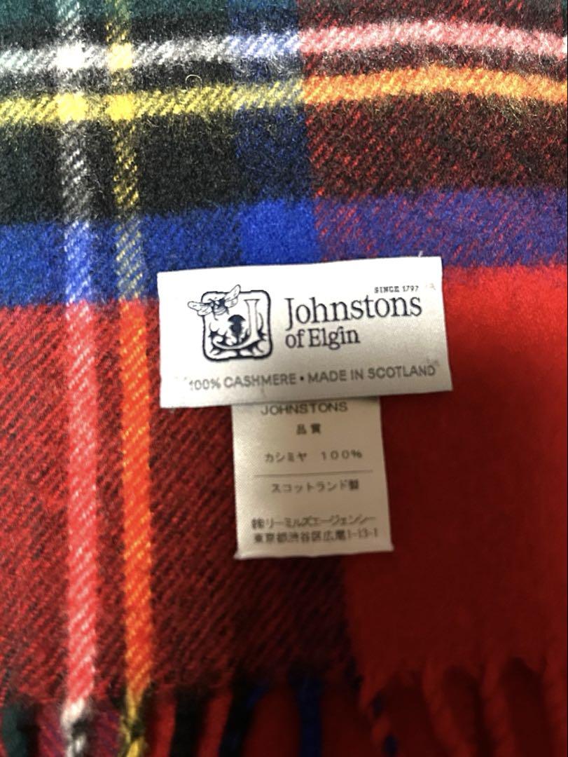 Johnstons of Elgin カシミヤマフラー チェック柄　大判