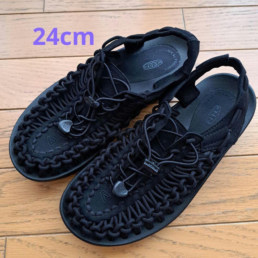 【美品】KEEN ユニーク ブラック　24センチ